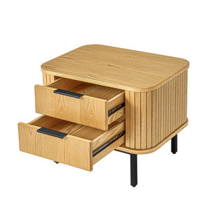 2-Drawer Nightstand Wood End Table