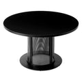 Round Metal Dining Table with Mesh Pedestal Base