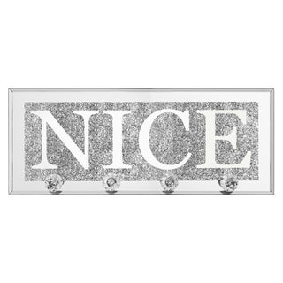 NICE  Mirrored Key Holder with Crystal Hooks