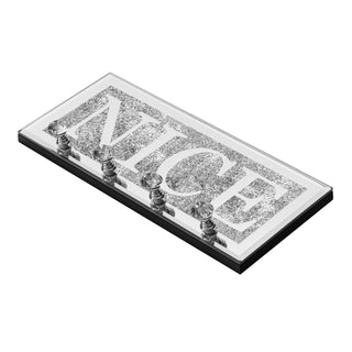NICE  Mirrored Key Holder with Crystal Hooks