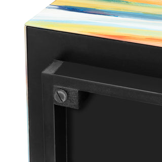 Square Modern Abstract Glass Coffee Table