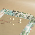 Arched Floral Fabric Wrapped Wood Frame Horizontal Wall Mirror