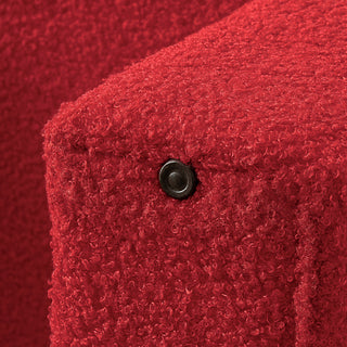 25.6'' Red Upholstered Foot Stool Modern Pouf Ottoman