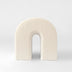 White Accent Upholstered Ottoman, N Shaped