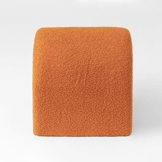 Orange Accent Upholstered Ottoman, N Shaped