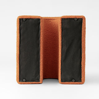 Orange Accent Upholstered Ottoman, N Shaped