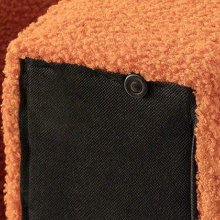 Orange Accent Upholstered Ottoman, N Shaped