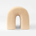 Camel Accent Upholstered Ottoman, N Shaped