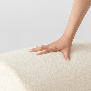 White Accent Upholstered Ottoman, N Shaped