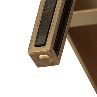 Antique Mirrored Console Table with Bronze-Toned Frame