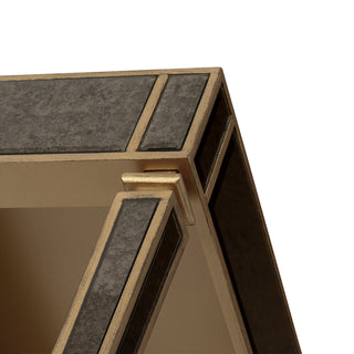 Antique Mirrored Console Table with Bronze-Toned Frame