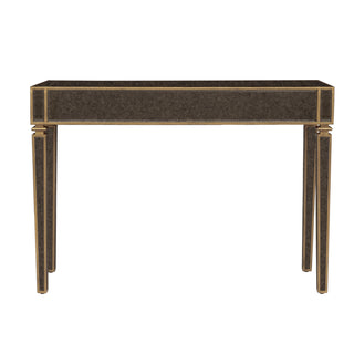 Antique Mirrored Console Table with Bronze-Toned Frame