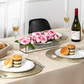 Flower Vase Rectangular Crushed Diamond Mirrored Vases for Centerpiece