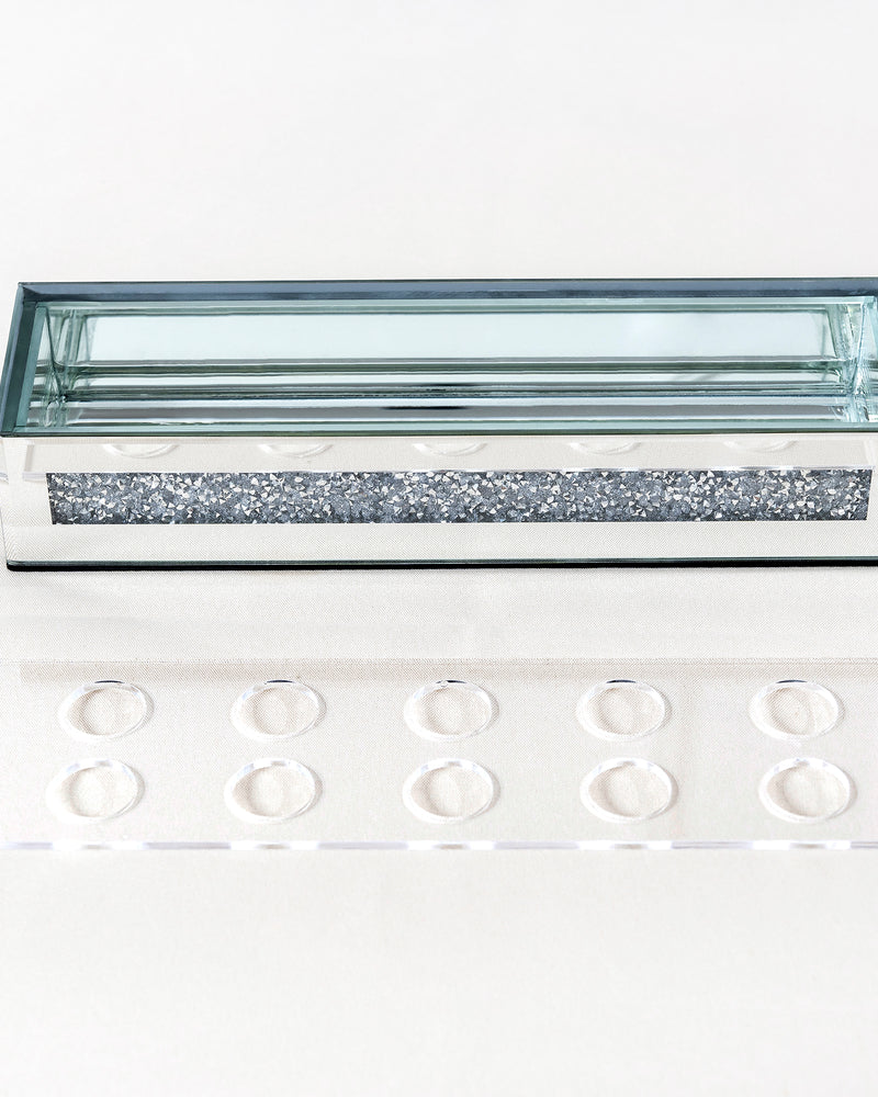Flower Vase Rectangular Crushed Diamond Mirrored Vases for Centerpiece