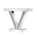 Modern Console Table with V-Shaped Base Sparkling Diamond Accents