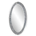 Oval Wall Mirror , Frameless Crystal Accent Mirror with Crushed Diamond Border