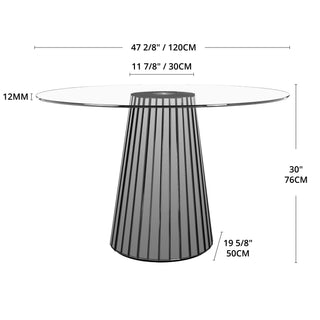 Clear Glass Top Dining Table