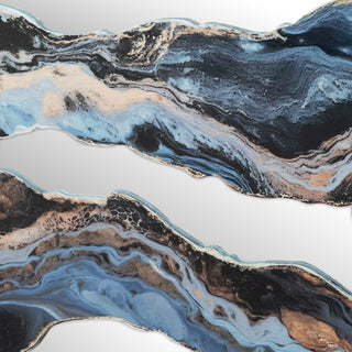 23.6" Artistic Marble Patterned Round Wall Mirror