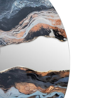 23.6" Artistic Marble Patterned Round Wall Mirror