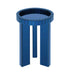 Blue Mirrored End Table,  Round Glass Side Table with Three Legs