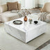 White Faux Marble Square Coffee Table