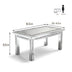 SHYFOY Rectangle Mirror Glass Dining Table with 4 Legs