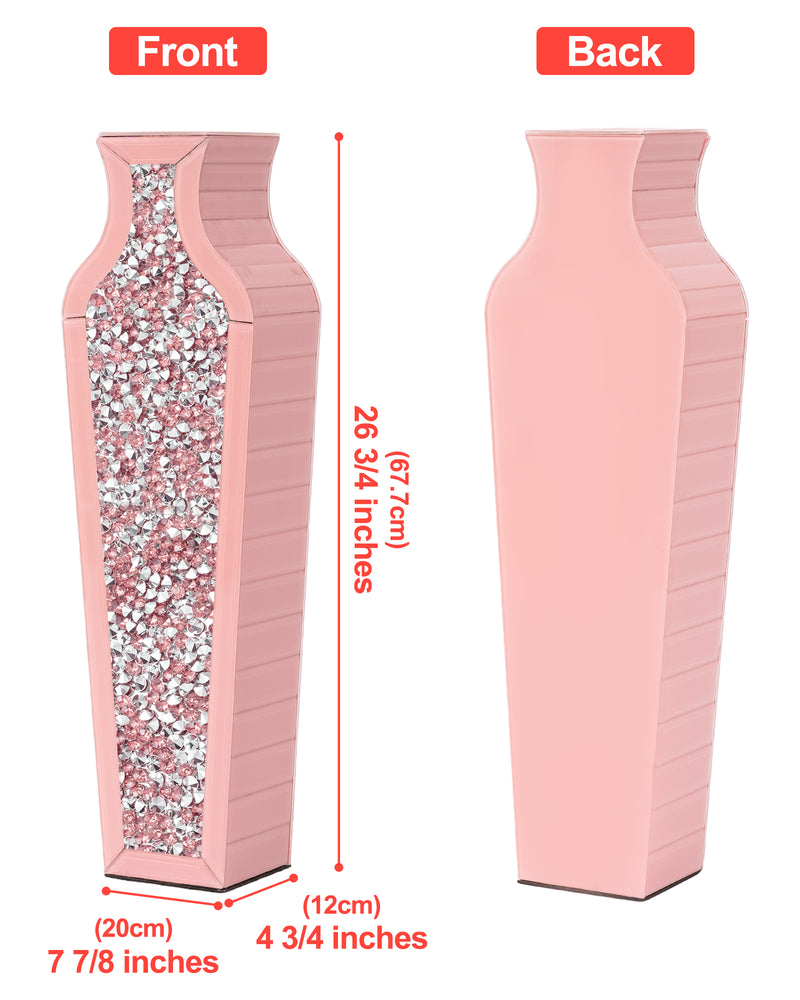 Handmade Crystal Glass Floor Vase Pink Floor Vase