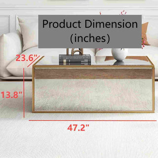 Modern Rectangular Gold Coffee Table