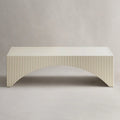 White Modern Fluted Arch-Base Coffee Table
