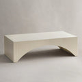 White Modern Fluted Arch-Base Coffee Table