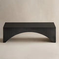 Black Modern Fluted Arch-Base Coffee Table