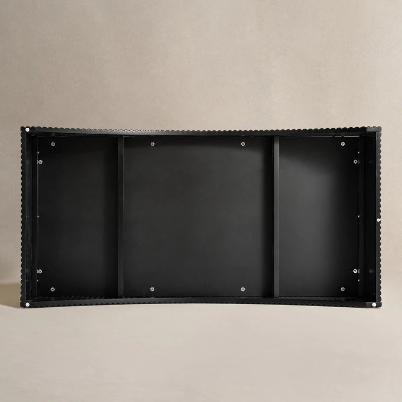 Black Modern Fluted Arch-Base Coffee Table