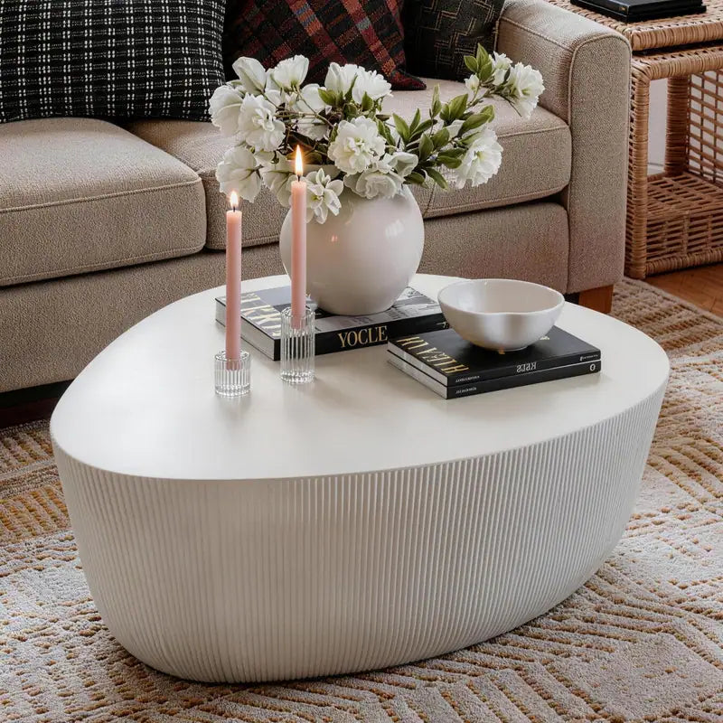 Modern Irregular Sculptural Concrete Coffee Table