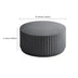 Black Modern Ribbed Round Concrete Coffee Table