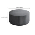 Black Modern Ribbed Round Concrete Coffee Table