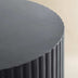 Black Modern Ribbed Round Concrete Coffee Table