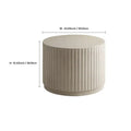 White Modern Round Fluted Drum Magnesium Oxide End Table