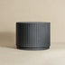 Black Modern Round Fluted Drum Magnesium Oxide End Table