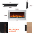 Modern Electric Fireplace with Crushed Diamond Inlay