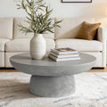 Grey Travertine Round Coffee Tables Accent Center Table