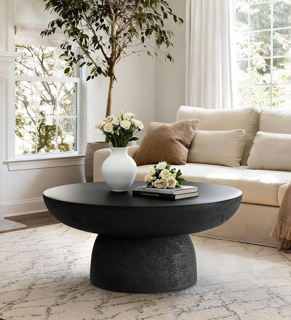 Black Round Coffee Tables Accent Center Table
