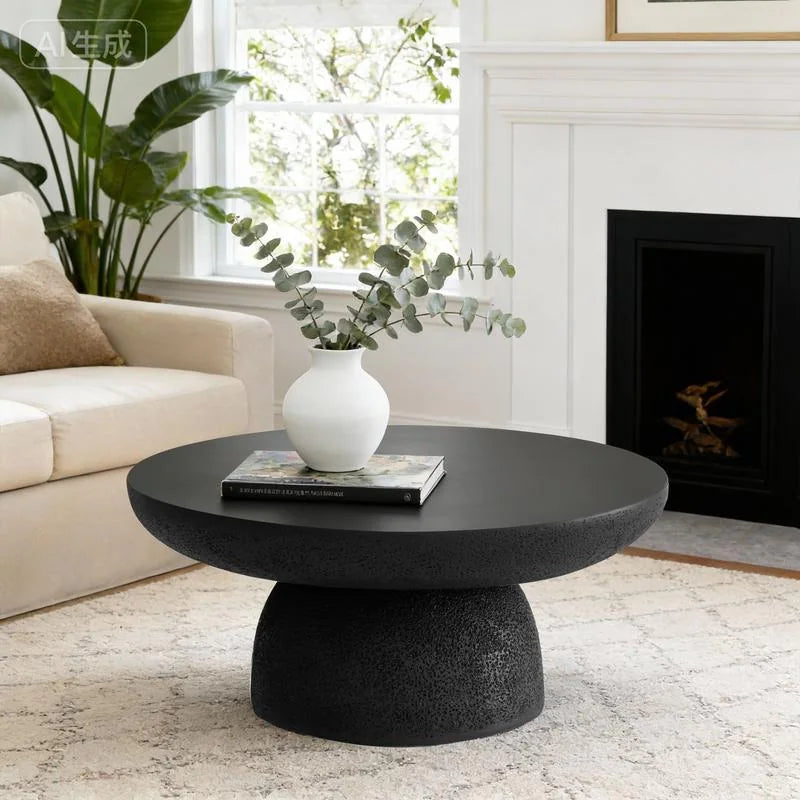 Black Round Coffee Tables Accent Center Table