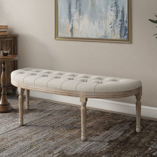 Linen Upholstered Bench