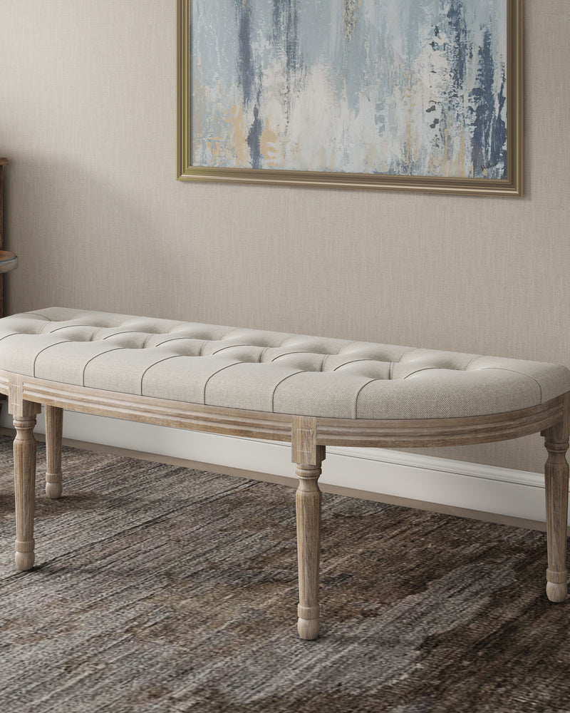 Linen Upholstered Bench