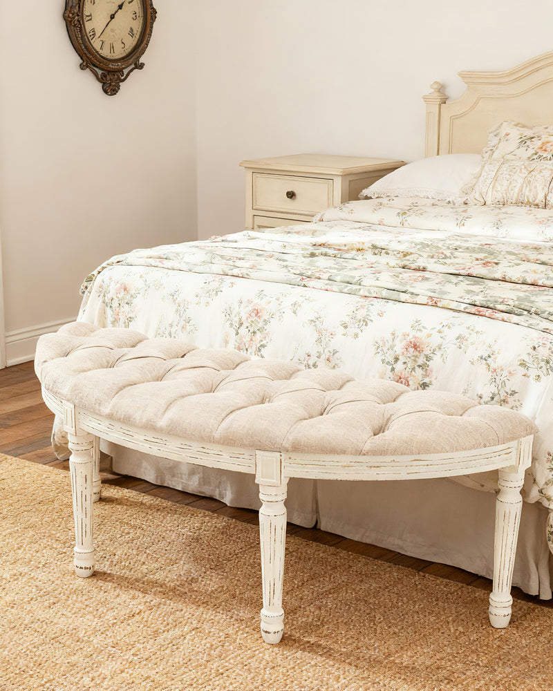 Linen Upholstered Bench