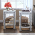 SHYFOY Crushed Diamond Mirrored Nightstand with 3 Drawers