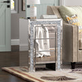 SHYFOY Crushed Diamond Mirrored Nightstand with 3 Drawers