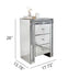 SHYFOY Crushed Diamond Mirrored Nightstand with 3 Drawers