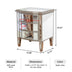 Accent Mirror Glass 3 Drawers Vintage Nightstand End Table