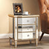 Accent Mirror Glass 3 Drawers Vintage Nightstand End Table
